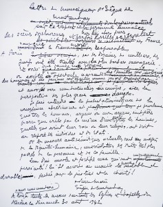 Lettre manuscrite de Monseigneur Pierre-Marie Théas